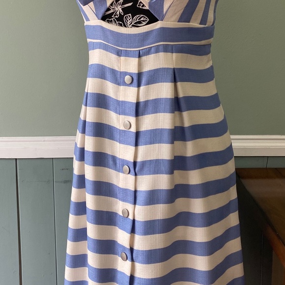 Lovers + Friends Striped Blue Ocean Waves Dress, M - Picture 5 of 8